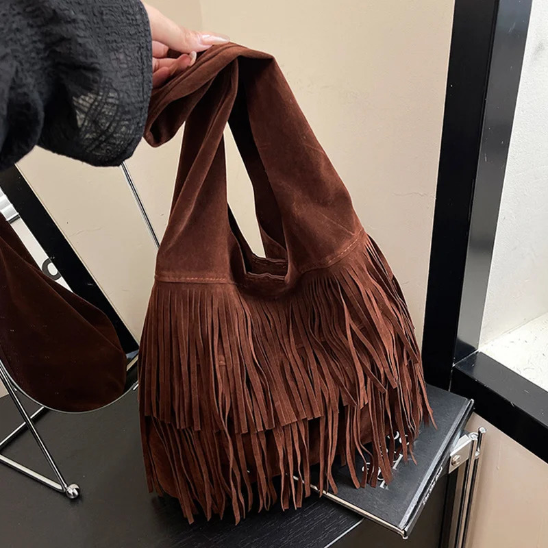 Suede Tassel High Quality Faux Shoulder Bags Fashion Large Capacity Sense of ity Womens Tote Bags Casual 251027