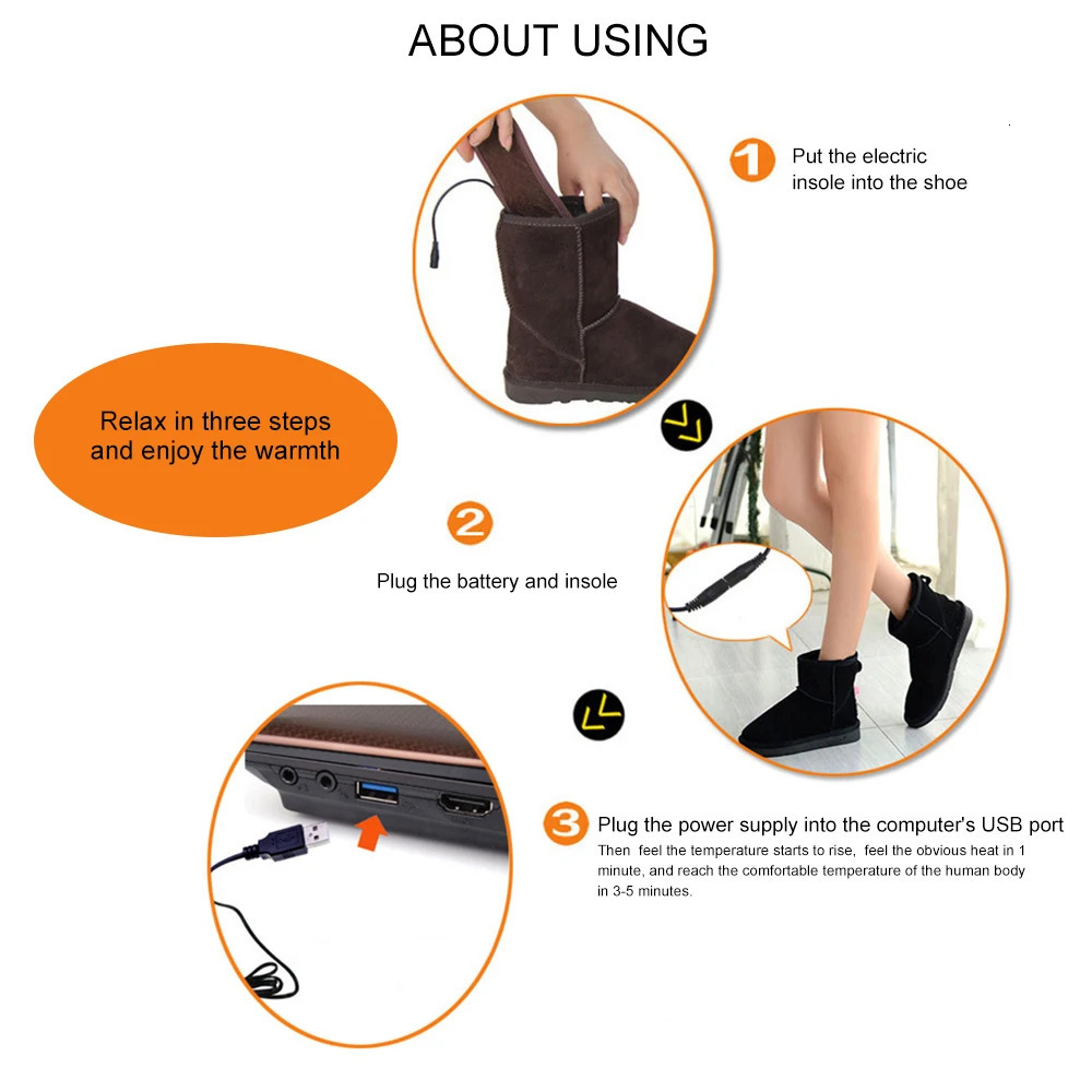 USB Heated Shoe Insoles Electric Foot Warming Pad Feet Warmer Sock Pad Mat Winter Outdoor Sports Heating Insole Winter Warm251020