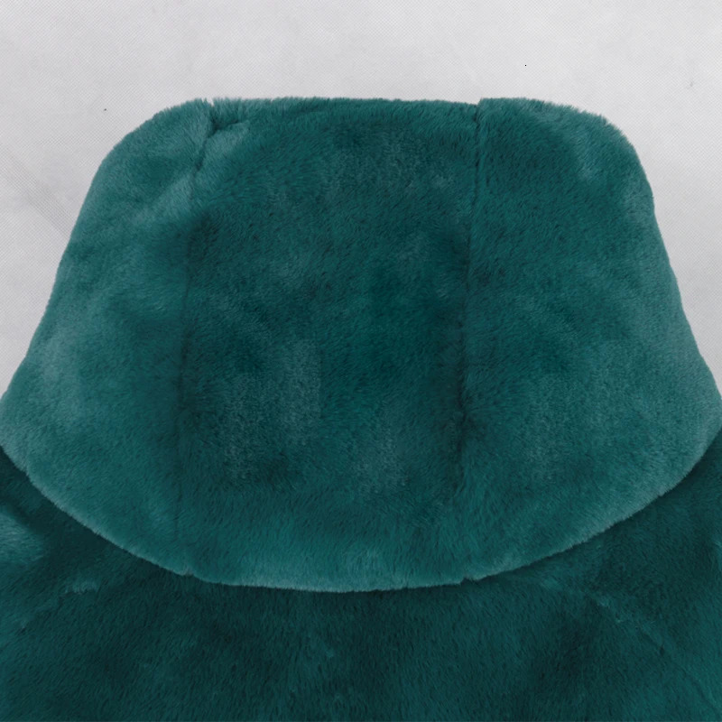 Nerazzurri Winter Long faux fur coat with Hood Sleeve Zipper Black Furry Rabbit Fur Outwear Plus Size Korean Fashion 251027