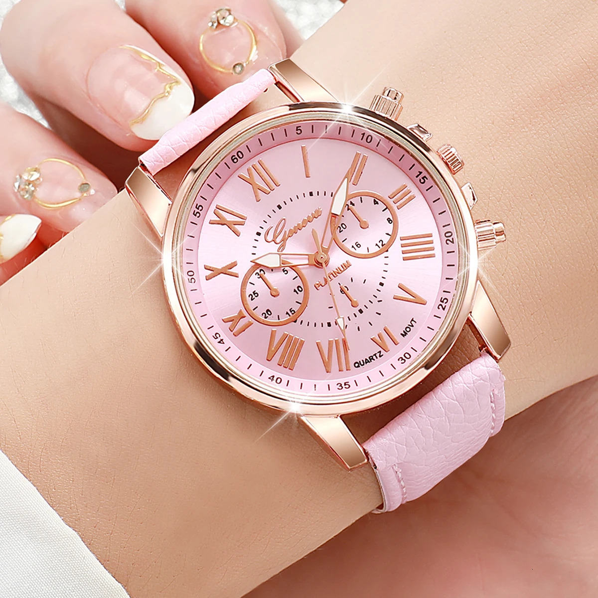 10PC Watches Set Fashion Roma Dial Ladies Quartz Watch Casual Leather Band Wristwatches Relogio Feminino Reloj Mujer 251021