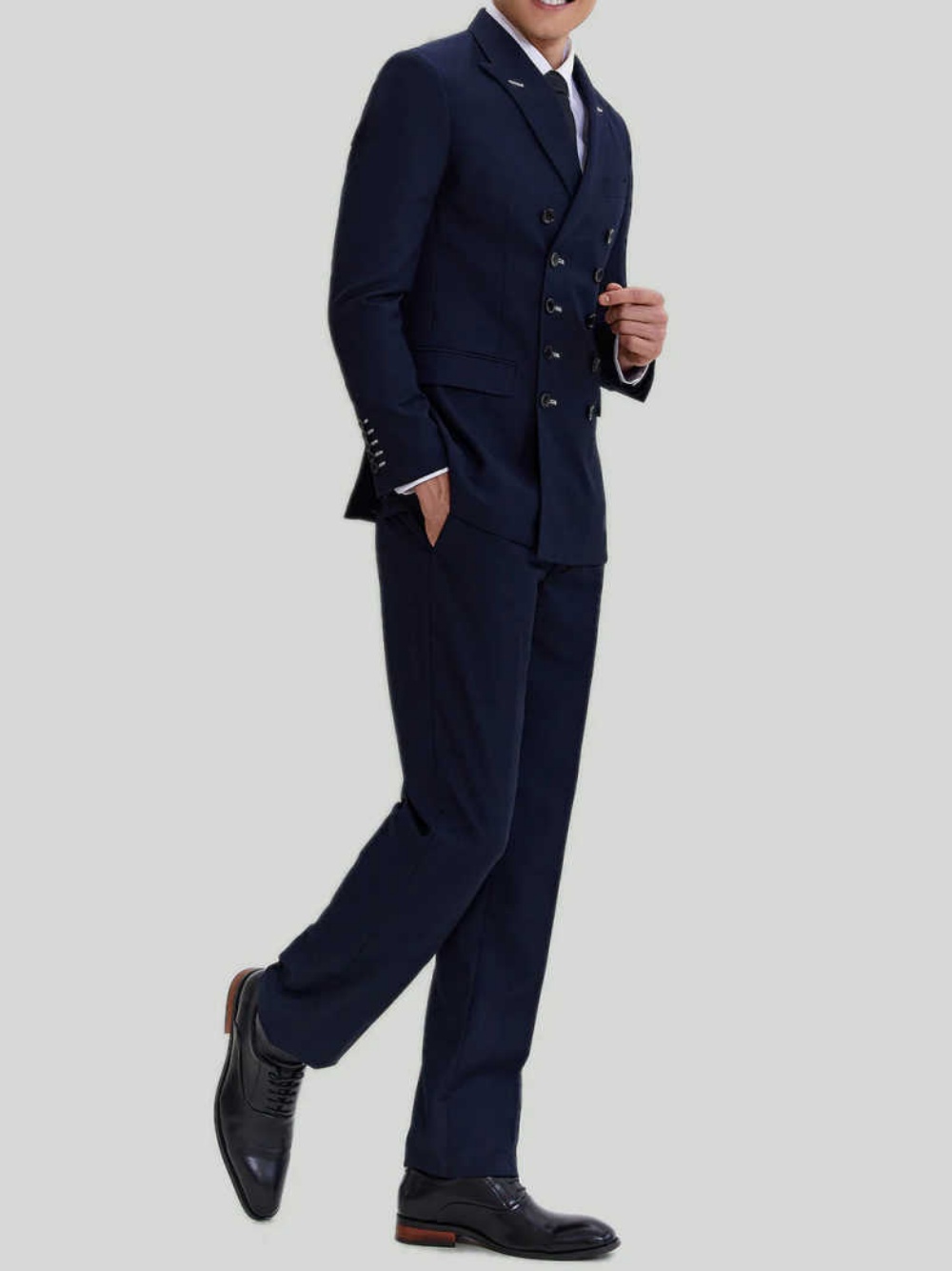 Business Man Tuxedos 2 Pcs Jacket Pants Peaked Lapel Men Suit Handsome Double Breasted Wedding Groom Coat Customized