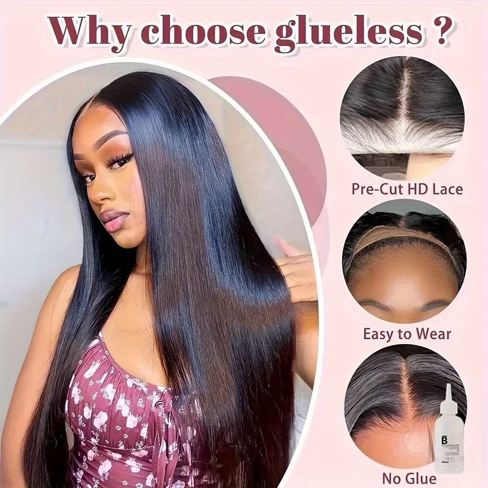 5X5 HD Lace Closure 250 Density Put On Go Glueless Bone Brazilian Human Plucked Pre Cut With Baby Hair Bleached Knots 3S Ready To Silky Straight Wigs 
