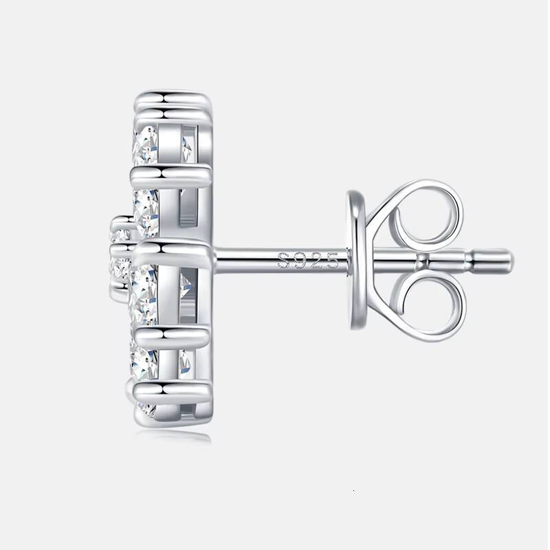 Six Pear Stones Moissanite Stud Earrings Hypoallergenic S925 Silver White Women Jewelry Earrings for Women Snowflake Earrings