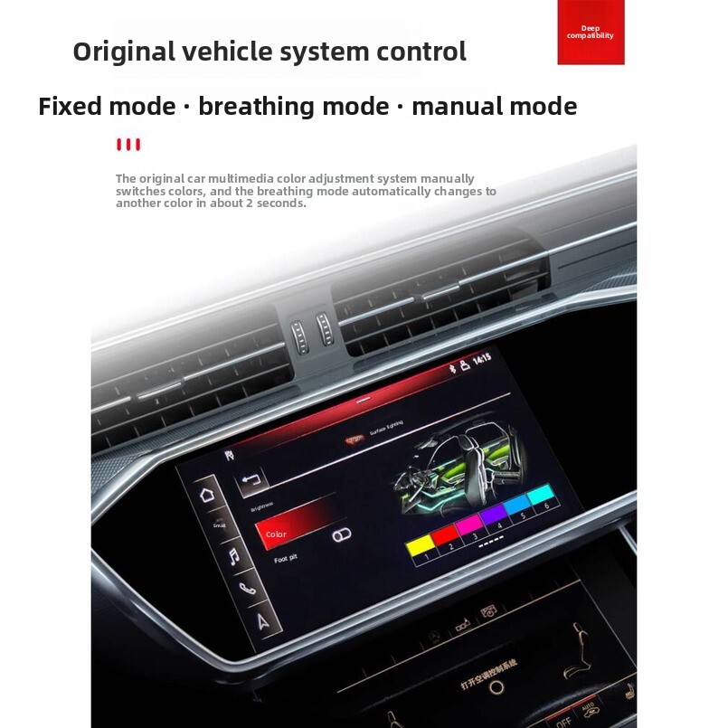 Audi A6L/Q5L/A4L/A5/A3/A8/Q2L/Q3/Q7 Ambient 64 Colors Custom Car Interior Atmosphere Light