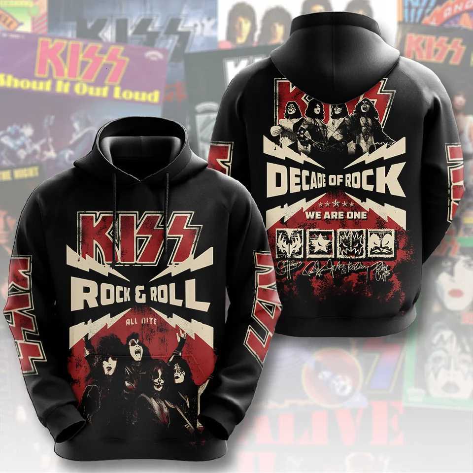 2026 Hot Rock Kiss Hoodies 3D Printed Men Women Funny Long Sleeve Sweatshirt Shirt Street Man Hoodies Tops Y2k Hoodies W251027