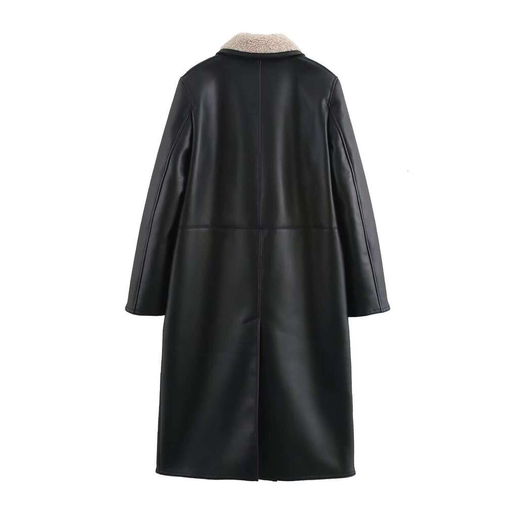 Pop 2025 Women's Collar Long Sleeve Double Breasted Double Sided Coat Autumn/Winter New Product Women's Clothing