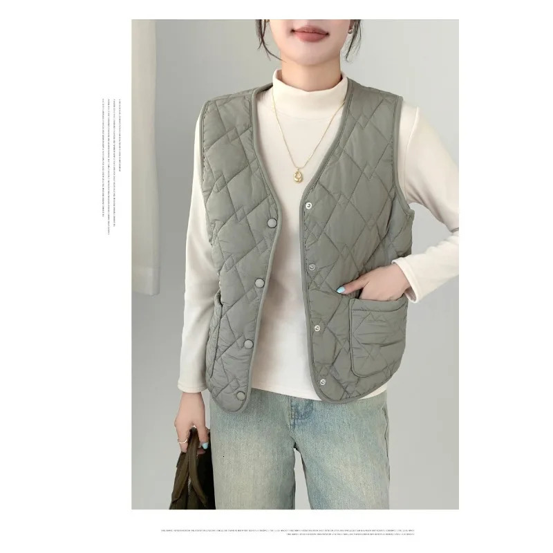 Womens Winter Fleece Lined Vest w Pockets Cropped Casual Athleisure Cardigan 251027