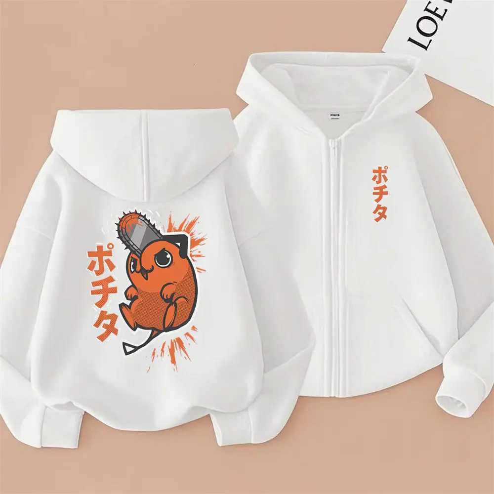Anime Chainsaw Man Washed Retro Zipper Hoodie Cartoon Denji Pochita Funny Graphic Zip Up Jacket Men Women Manga Oversized Coat W251027