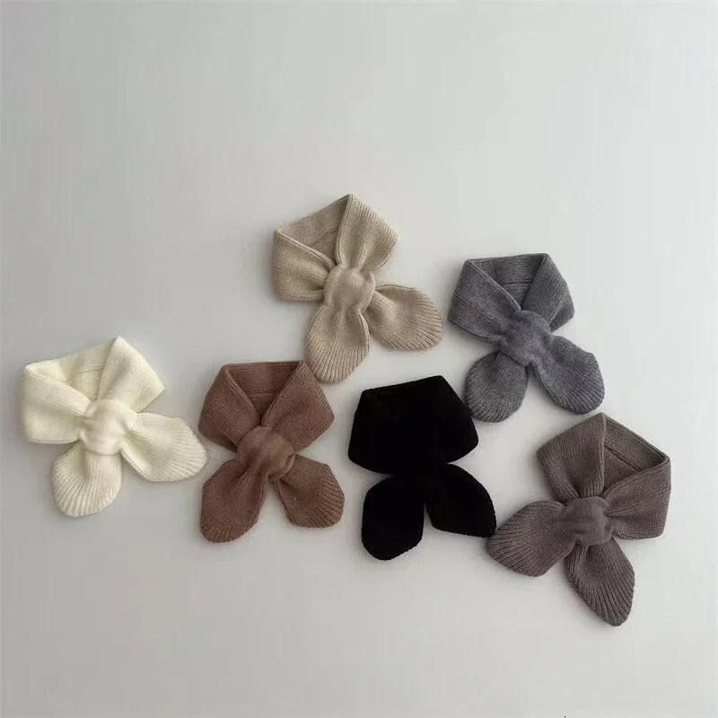 Kids Scarf Winter Warm Soft Children Knitted Baby Bib Infant Toddler Neck Warm Fashion Toddler Solid Color Girl Boy Scarves 251027