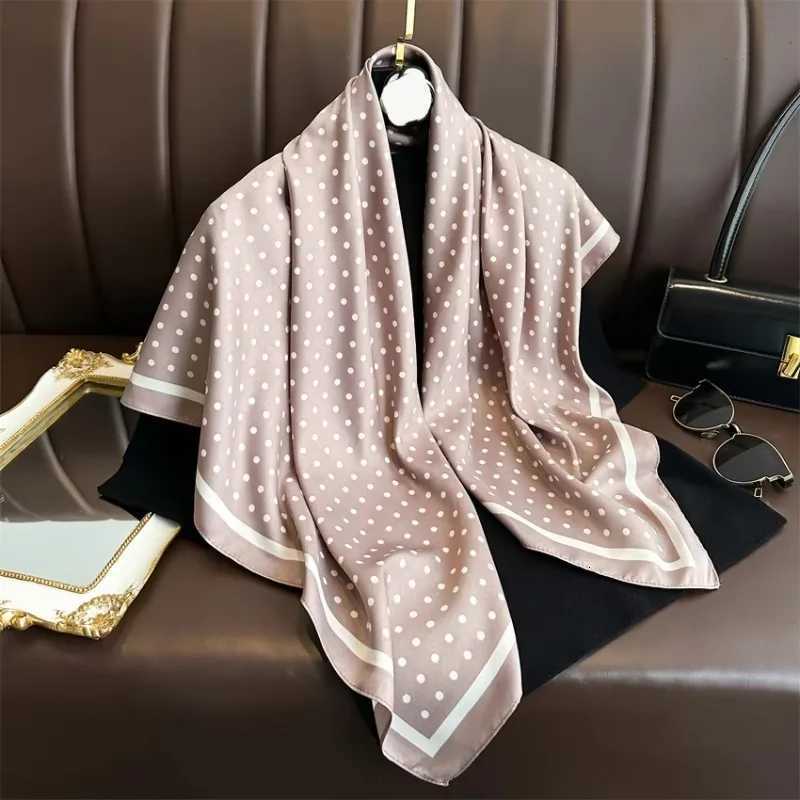90cm Polka Dot Pattern Scarf for Wen Spring Summer Thin Imitation Silk Twill Scarf for Fashionab and Versati Tuan ShawlW251027