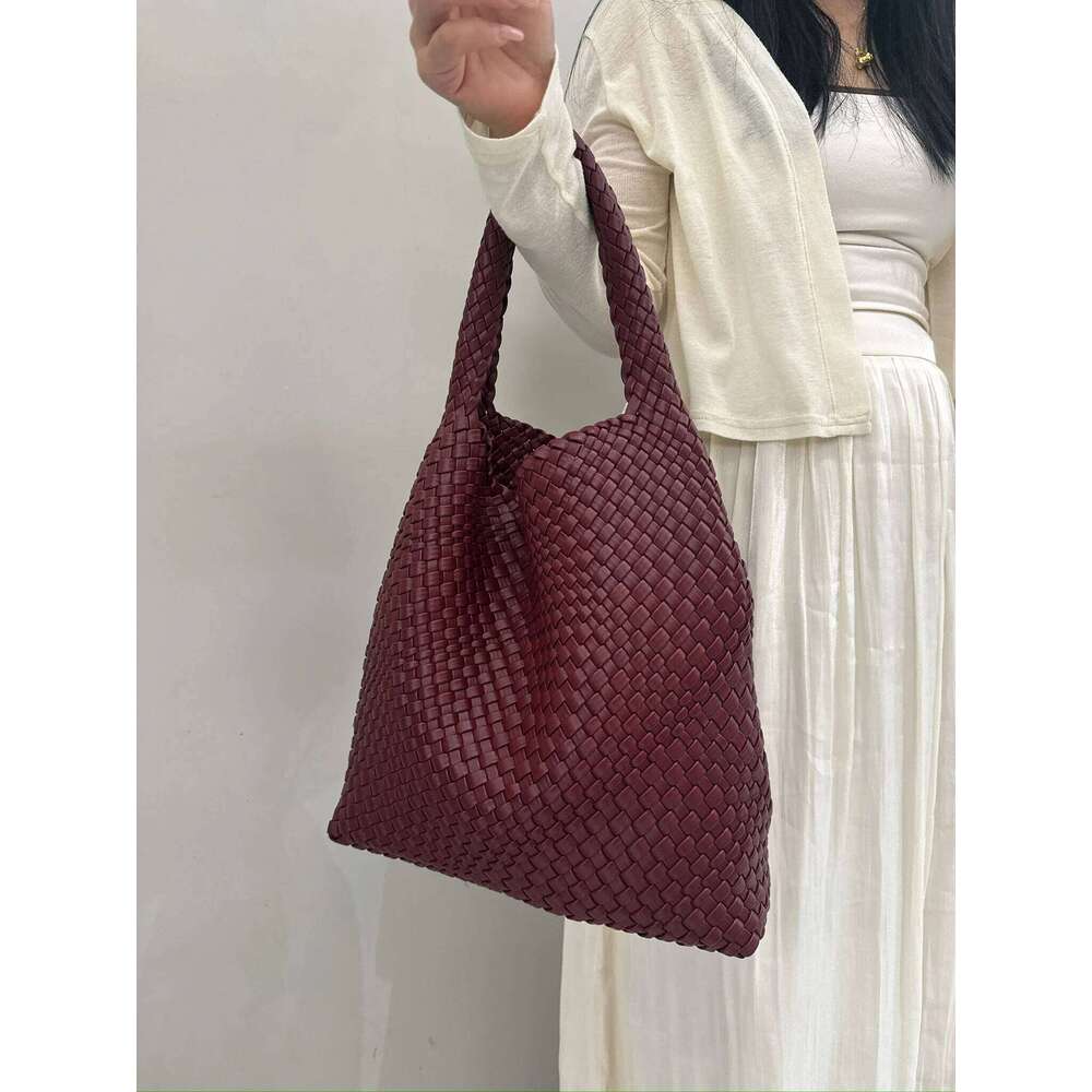 Fashion Women's Bags Promotion 2024 Fall And Winter Explosive Models PU Hand-Woven Shoulder Bag For Women