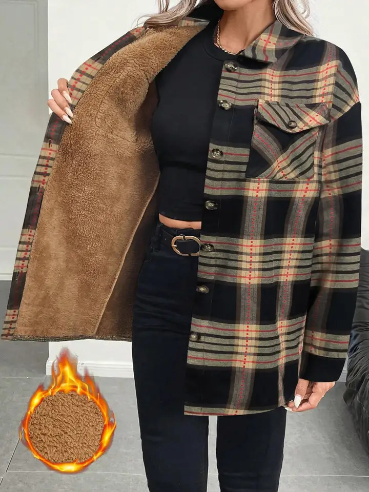 Plus Size Womens Casual LooseFitting Coat for Fall Winter Comfortable Moderate Thickness Outerwear Everyday Style 251027