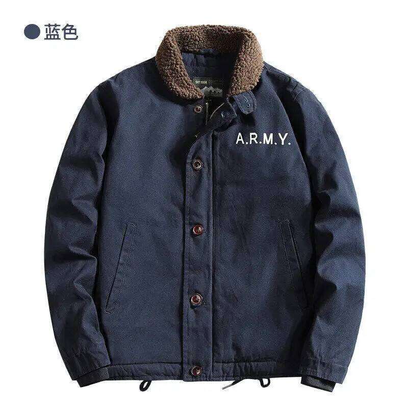Windbreaker Parka Winter for Men Fleece Thicken Warm Corduroy Jackets Male Fashion Single Breasted Coats Thermal jackets