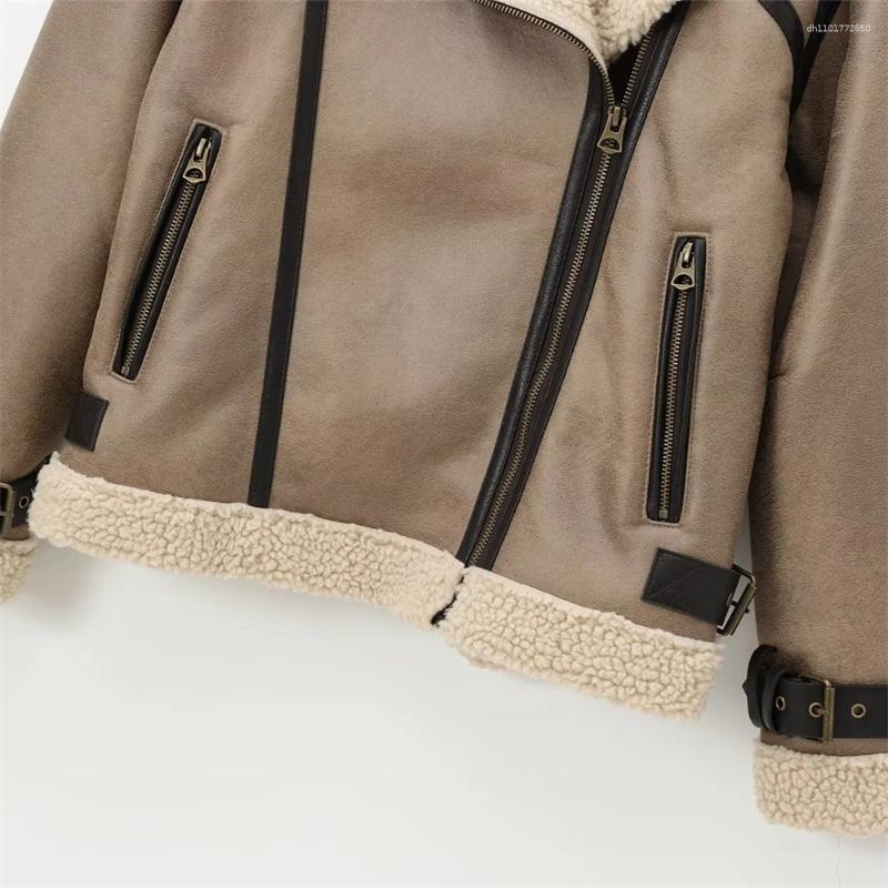 Women's Jackets Autumn European And American Style Retro Loose Buckle Decoration Bottom Double Sided Jacket Coat