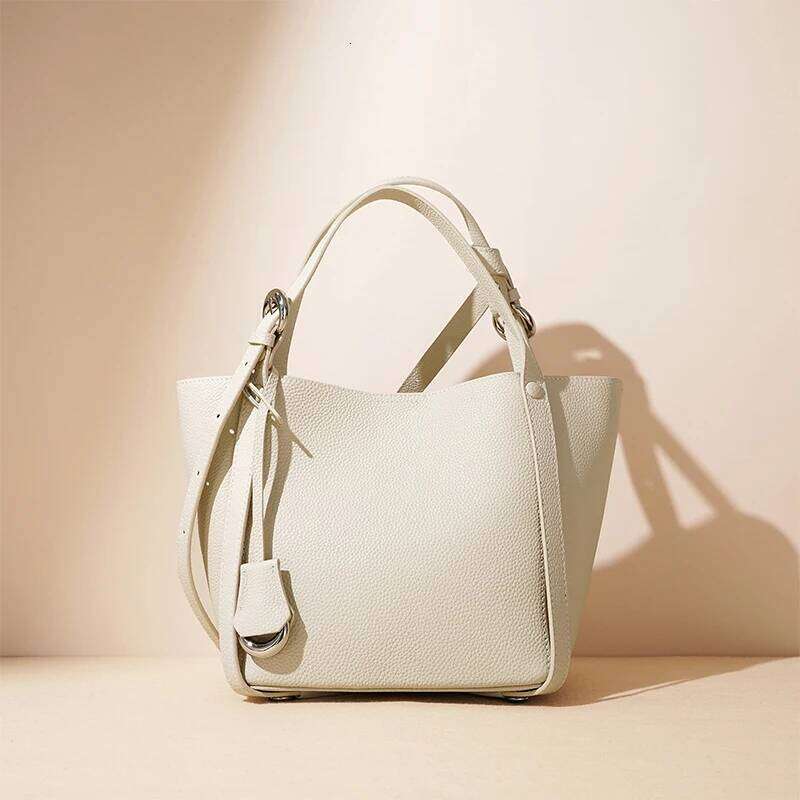 2025 Spring Summer Genuine Leather Crossbody Shoulder Bag,Cowhide Shopping Basket Bag,Large Capacity Women Bucket Handbag