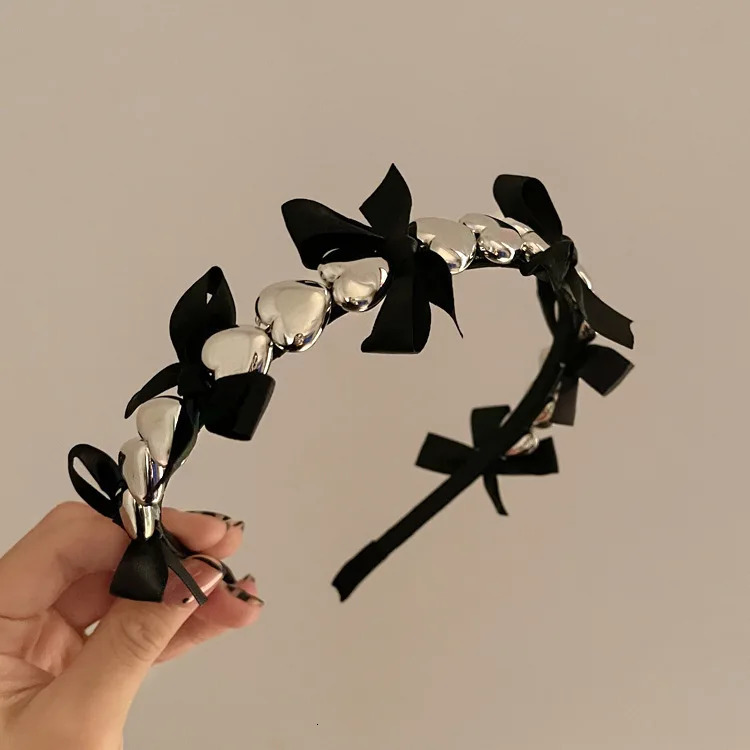 Korean style hoops Headband hair woman metal heart butterfly hair bows girls bands versatile simple fine headbands accessories 251023