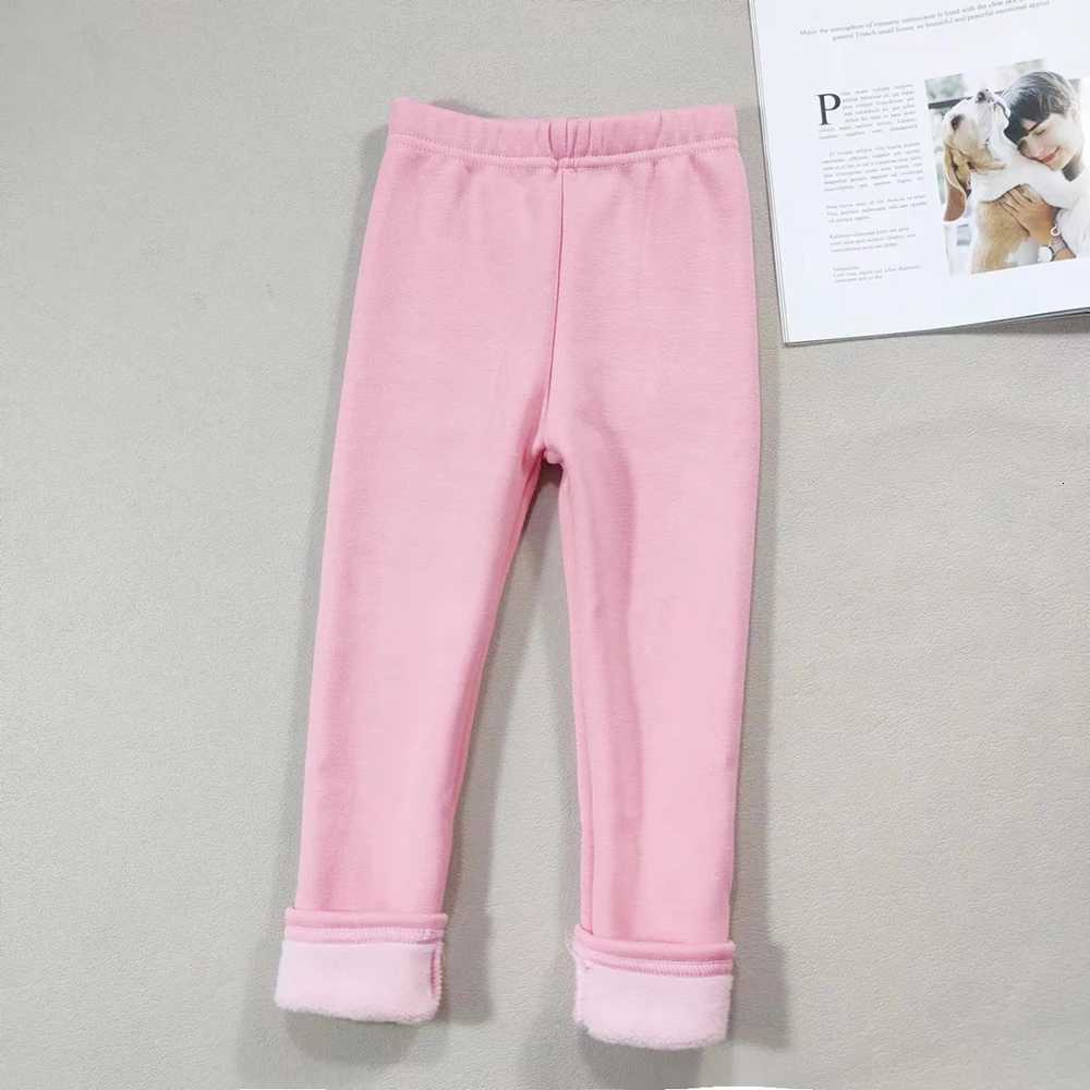 2024 Girls Pants Childrens Winter Thickened Warm Pants Warm Elastic Pink Navy Blue Underpants Boys PantsT251027
