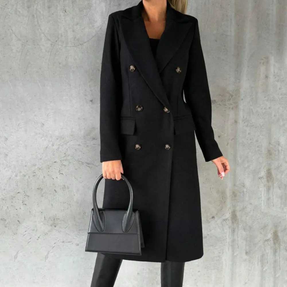 Woolen Outerwear Autumn Winter Female Overcoat Elegant Streetwear Stylish Lapel Buttons Woolen Coat Outerwear M251027