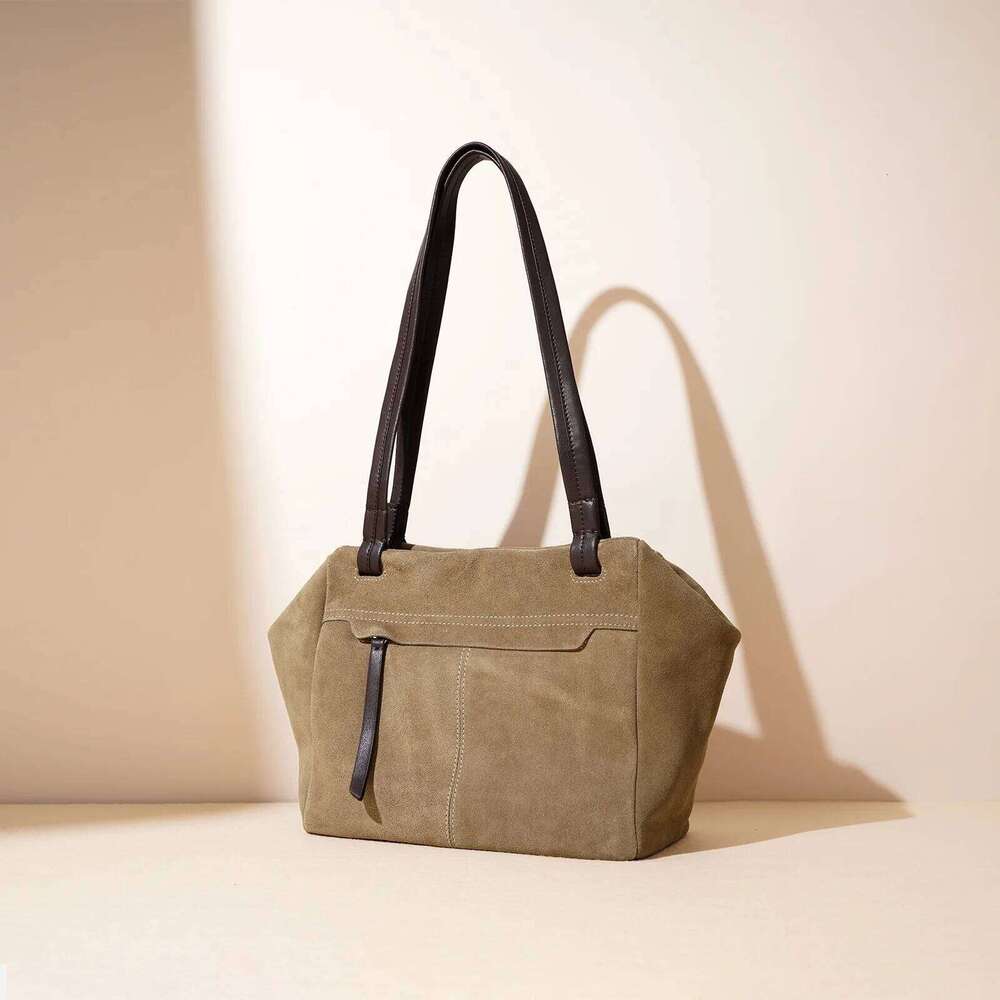 Designer Luxury Wholesale Women Suede Tote Lady Fall Winter Frosted Split Leather Large Capacity Fashion Handbag Female Trendy Shoulder Bag