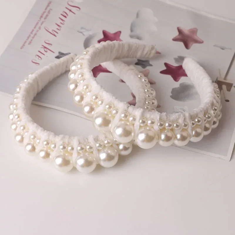 65 Styles Jeweled Pearl Headband Baroque Rhinestone Hairbands For Women Crystal Hairband Headwear White Hair Accessories 251023