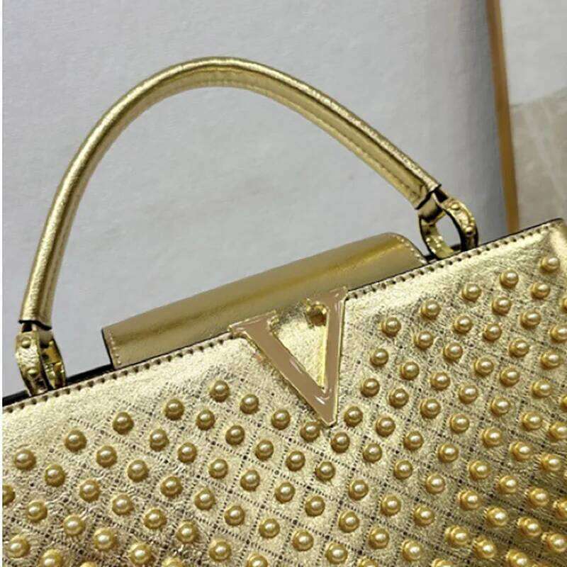 VM FASHION KISS Full Pearl Inlay Women Microfiber Leather Handbag Lady Shoulder Girl's Strap Messenger Bags Crossbody Bag