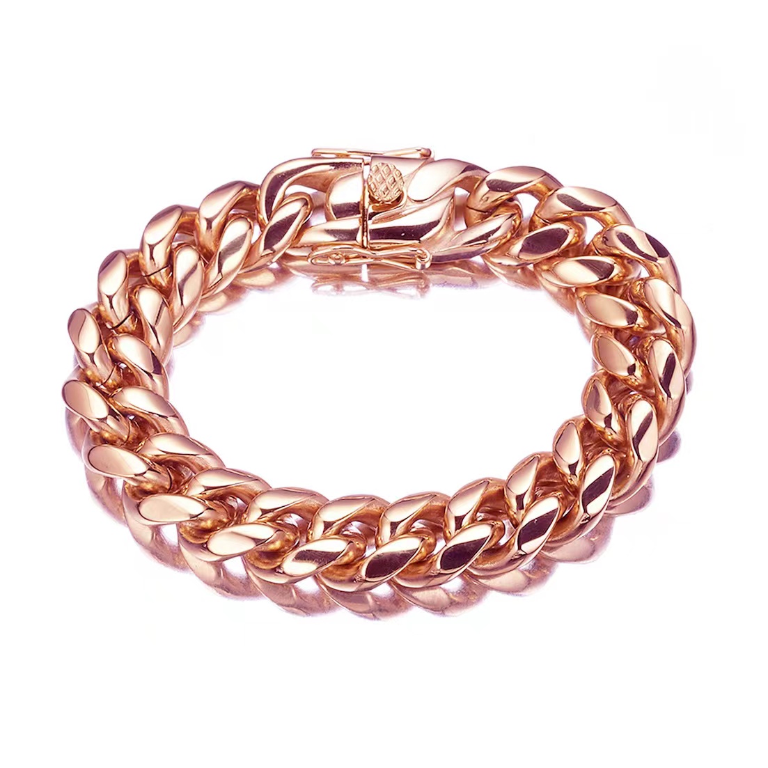 14mm Necklace necklace moissanite chain Wholesale Stainless Steel Mens Cuban Link Chain Necklace 14k Rose Gold Thick Miami Cuban Chain