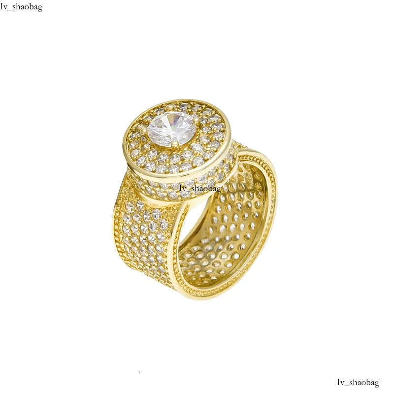 Mens Hip Hop Ring Jewelry Gold Sier Iced Out Crystal Gemstone Dia Rings For Men 825 aaa