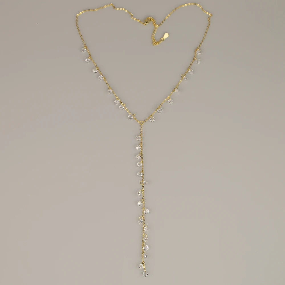 Fashion round zircon pendant Yshaped long chain necklace sexy ladies necklace jewelry gifts 251023