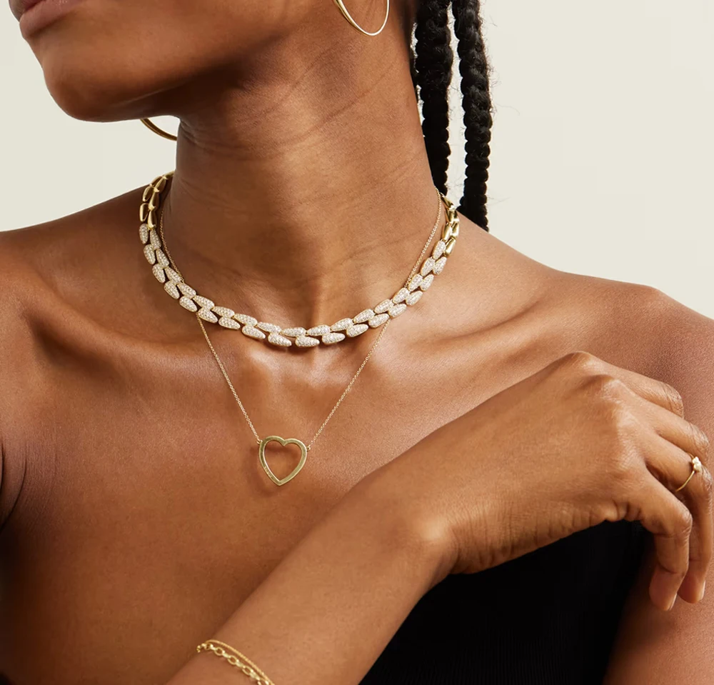 2025 New Arrivals Fashion Geometric Water Drop Shaped Necklace Paved Bling Cubic Zirconia Women Girl Party Wedding Jewelry