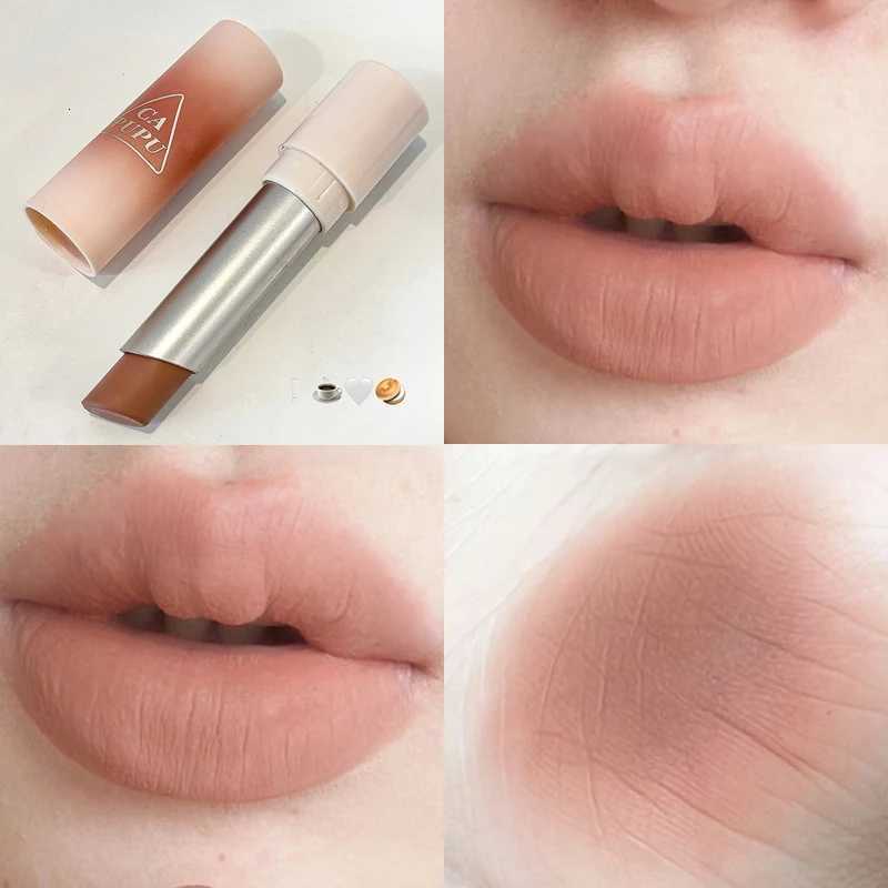 Waterproof Velvet Lipstick Easy To Wear Longlasting Lipstick Matte Nude Coffee Lip Glaze Nonstick Cup Makeup Lip Tint Cosmetic W251027