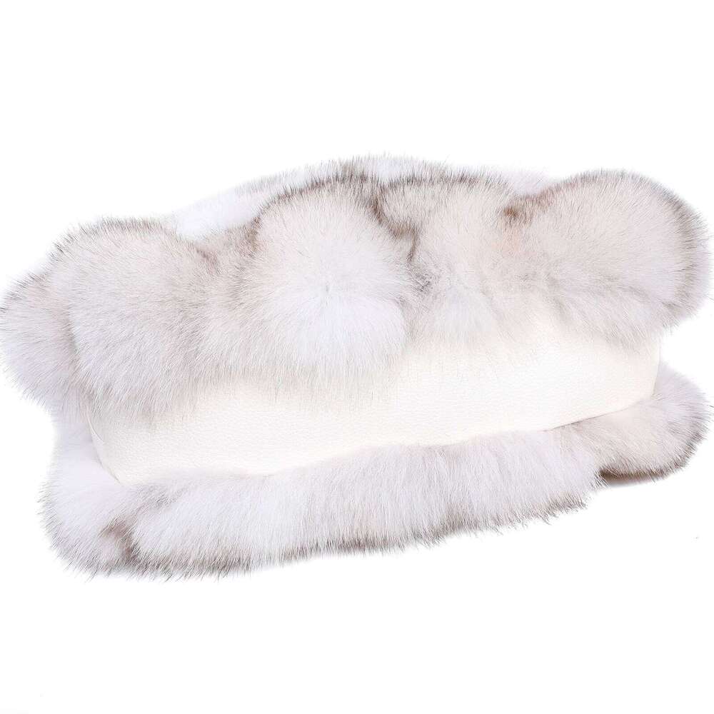 Designer Luxury Women S Winter Genuine Fox Fur Shoulder Bag Handbag PU Leather Top Handle Bags Ladies Zipper Soft Stylish Fashion