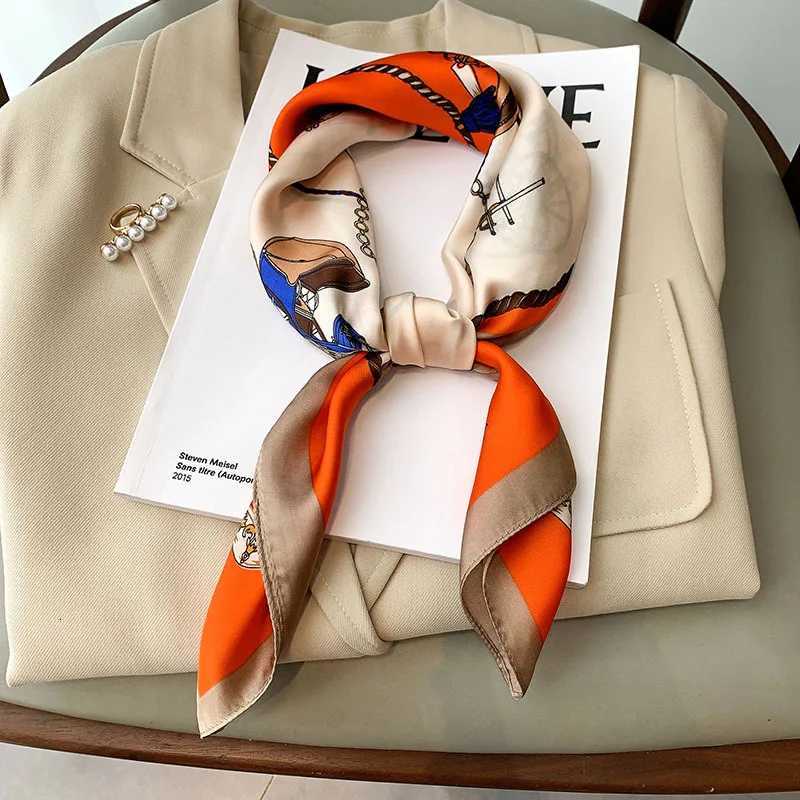 Luxury Brand Silk Satin Scarf For Wen Kerchi Neck Scarfs 70cm Square Shawls and Wrpas Scarves For LadiesW251027