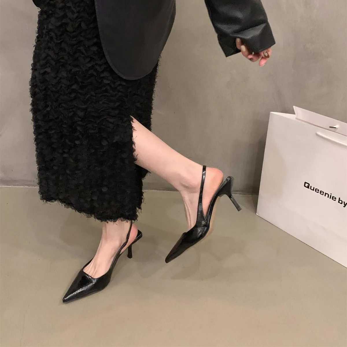 2024 Summer Sier Heels Pointed Toe Women Pumps Fi Slip Slingbacks Shoes Ladies Sexy Heel Party Dress SandaliasXJ251027