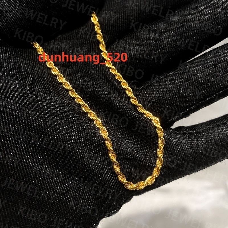 Coutom Ice Cuban Miami Real 24k Soild Glod Moissanite Vvs Moissanite Dog Tennis Link Chains Hip Hop Necklace