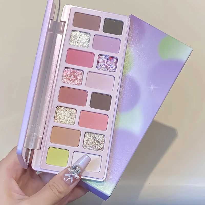 16Color Glitter Pink Eye Shadow Smoky Shimmer Blue Green Pearlescent Diamonds Sparkling Shiny Eyeshadow Makeup Palette CosmeticXJ251027