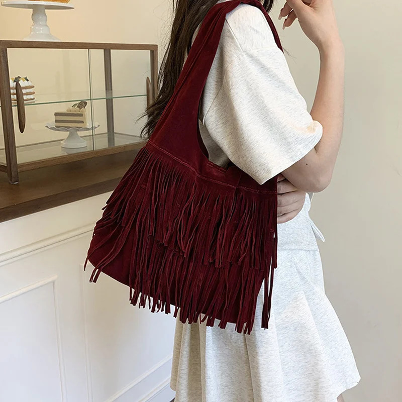Suede Tassel High Quality Faux Shoulder Bags Fashion Large Capacity Sense of ity Womens Tote Bags Casual 251027