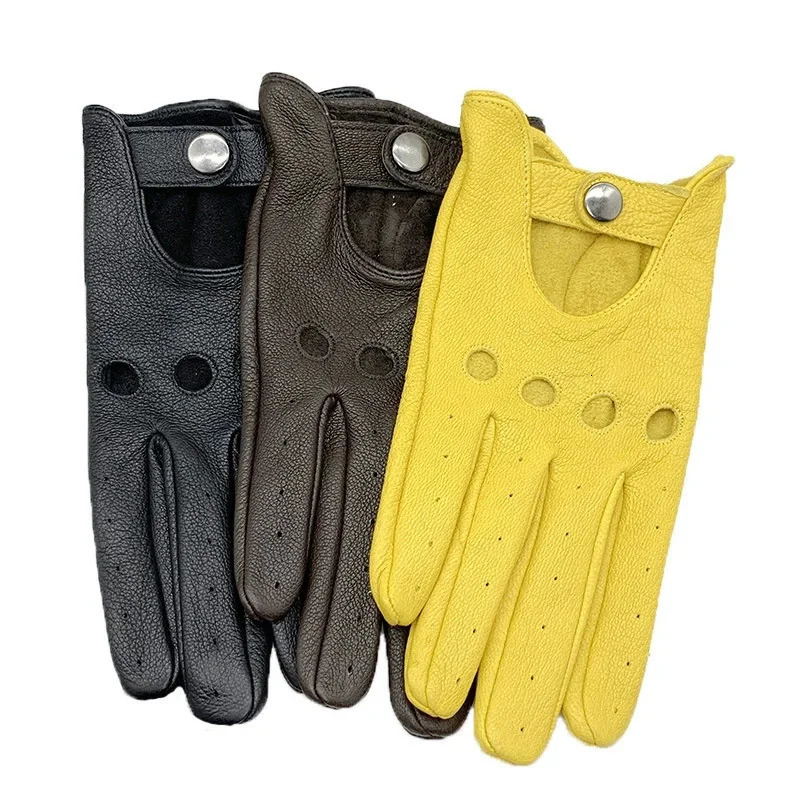 Sheepskin Gloves Mens Retro Motorcycle Thin Gloves Sports Cycling Riding Moto Tactical Leather Gloves 251021