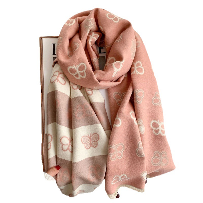 Free shipping Designer Scarves Autumn Winter New Double sided Scarf for Women Thickened Warm Fashionable Shawl Neck