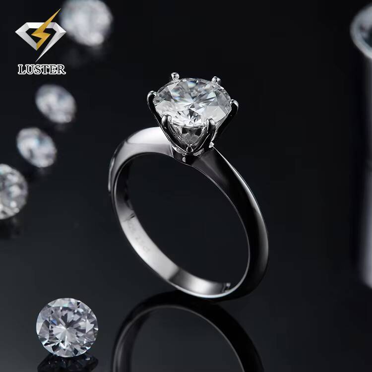 Classic Cheap Large Women Jewelry Snowflake Proposal Silver Rings Women 925 Sterling 2ct Moissanite Engagement Ring