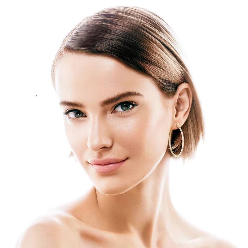 Wedding Valentine Jewelry Gifts 100 Moissanite Diamond Earrings 925 Sterling Silver 40mm Circle Big Hoop Earrings for Women