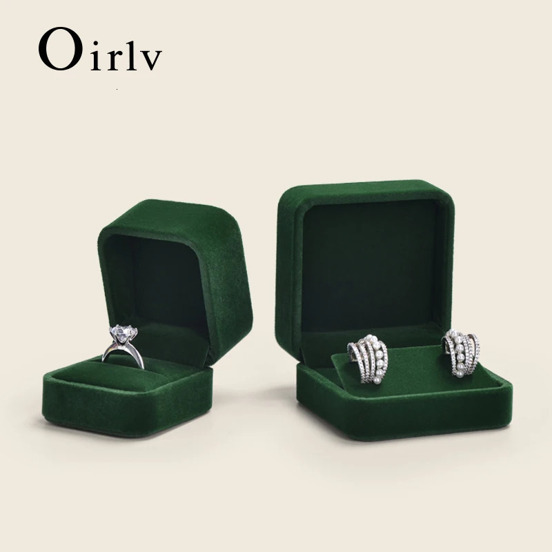 Oirlv Velvet Ring Box Gemstone Green Jewelry Box Highquality Earring Bracelet Necklace Box Jewelry Organizer Box Customizable 251022