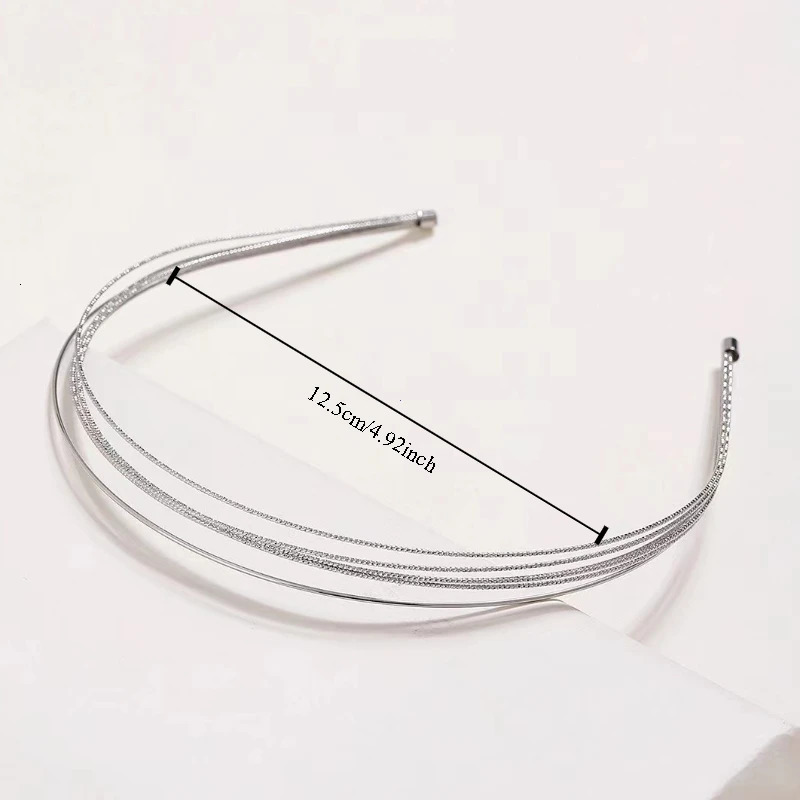 Thin Gold Color Headbands Women Multilayer Alloy Hair Hoop Double Root Metal Hair Bands Hair Accessories Smooth Head Hoop 251023
