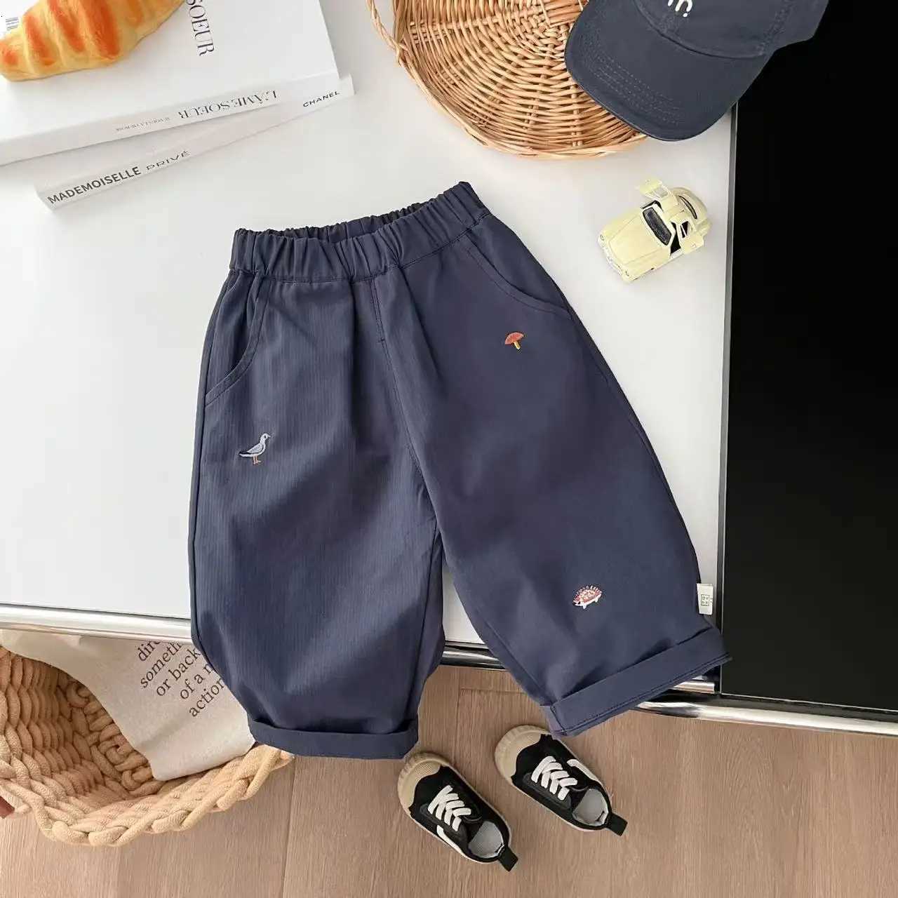 Childrens Wideleg Pants Korean Boys Loose Pants Autumn 2025 New Fashion All Match Baby Girls Casual Pants TrousersT251027
