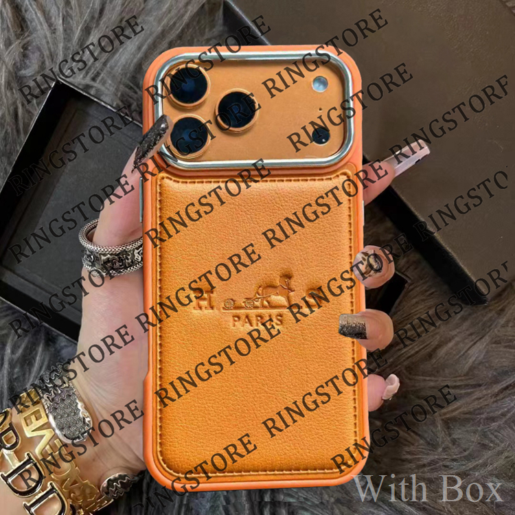 Beautiful Phone Case iPhone 17 16 Pro Max Luxury Leather Hi Quality Purse 19 18 17pro 16pro 15pro 14pro 13pro 15 14 13 Promax Cover with Box Orange Red Black Pink Yellow