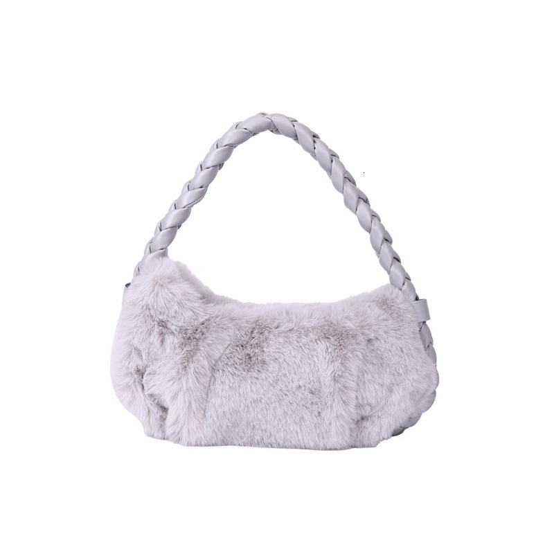 Autumn Winter New Twist Braided Versatile High-end Plush Simple Crossbody Bag Handbag Women's Fashion