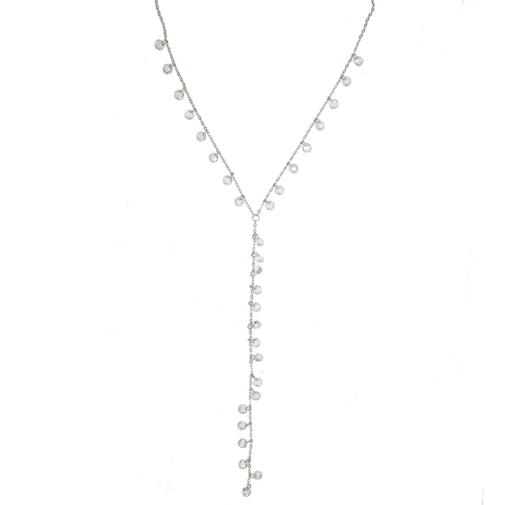 Fashion round zircon pendant Yshaped long chain necklace sexy ladies necklace jewelry gifts 251023