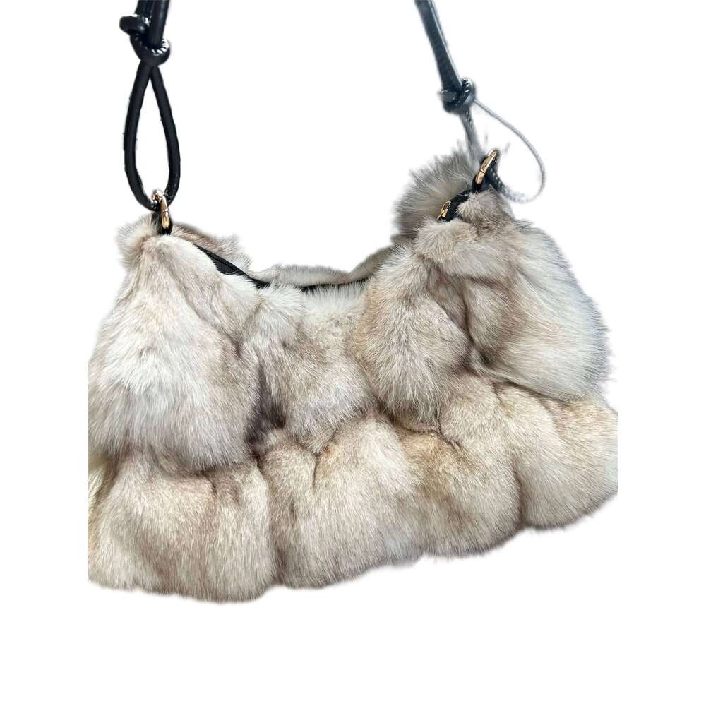 Winter Women's Fashion Handbag Ladies Purses Women Shoulder Bag Real Sier Fox Fur Messenger Bags