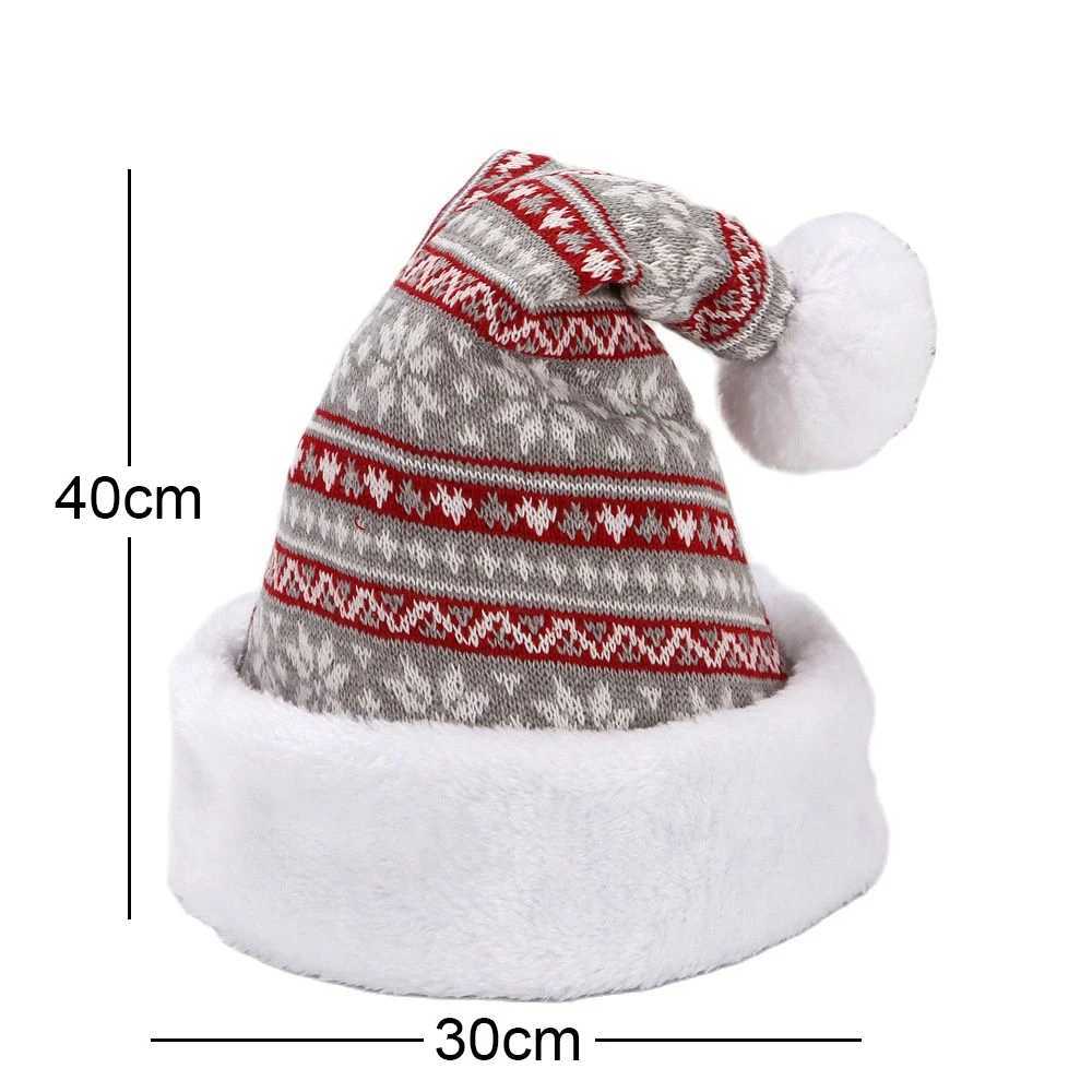 2025 New Snow Deer Knitted Woollen Christmas Hat 3040cm Adult Childrens Winter Hat Decoration Christmas Atmosphere LayoutW251027