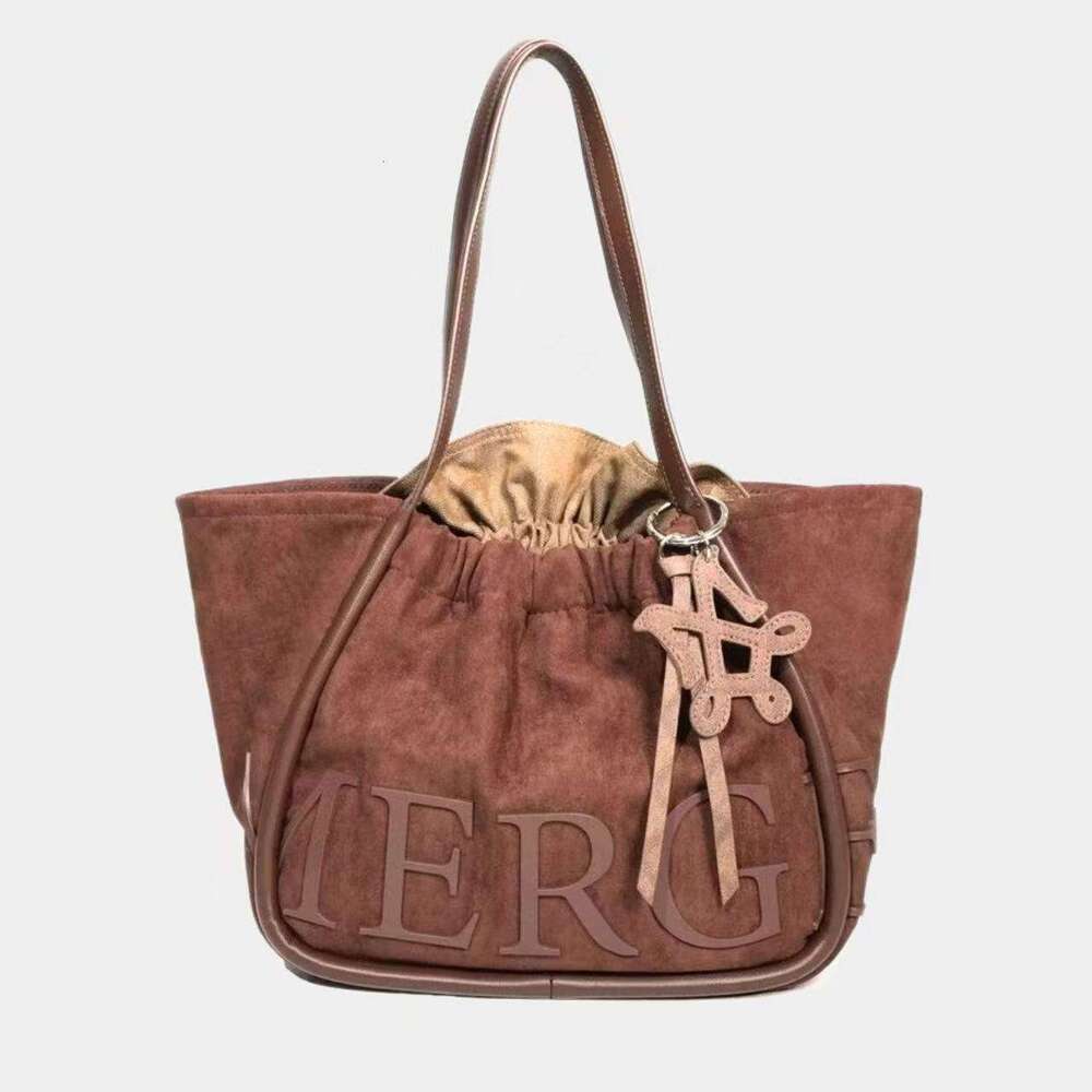 Designer's premium suede tote bag - Brand embossed design, a must-have for elegant and practical handbag series