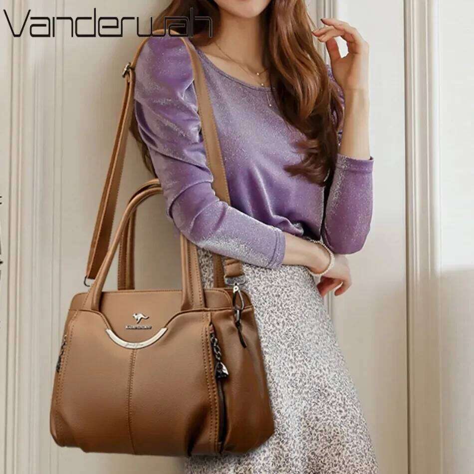 Genuine Designer Handbags Soft Leather Shoulder Crossbody Bags For Women Tote Sac A Main